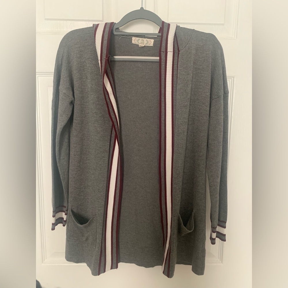 Pink Rose Hooded Cardigan - Size Medium